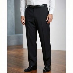 HUGO BOSS EINSTEIN SIGMA US Mens Black Wool Dress Pants Trousers Size 42x32